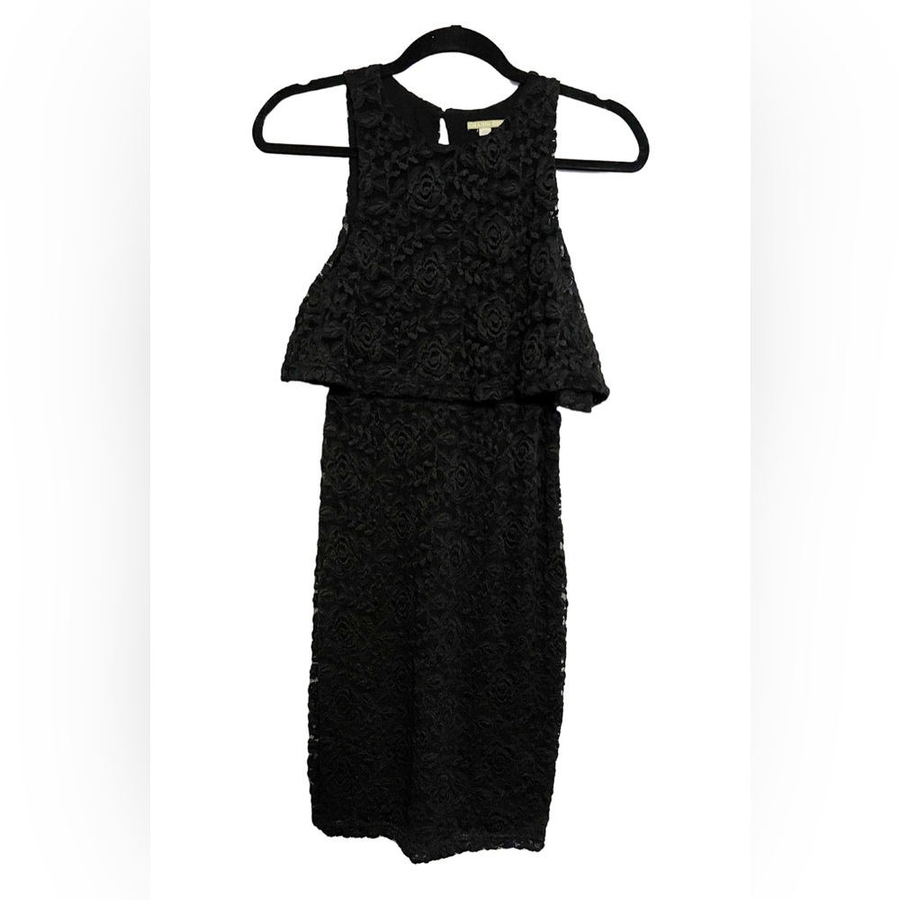 Sleeveless Black Dress with Fly- Away Top